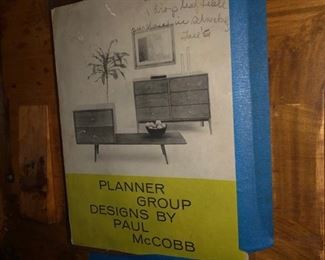 Planner Group Brochure and 2 armchairs and table Paul McCobb