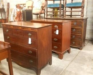 mahogany chests, walnut chests, pine chests, oak chests