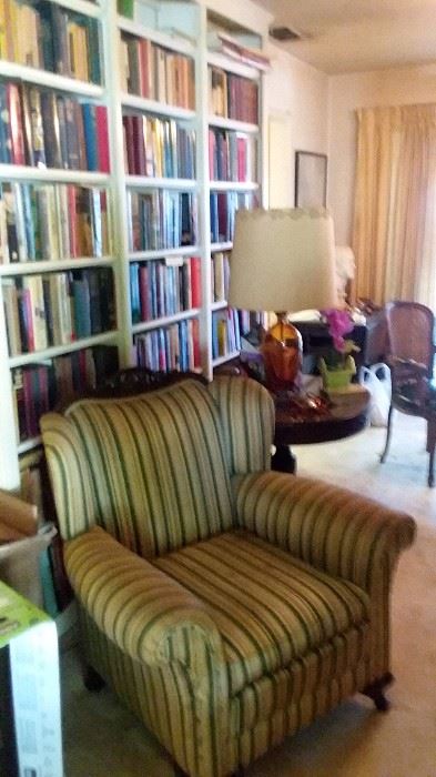 Antique Furniture , accent chairs, sofa, end tables & table lamps . Lots of books 