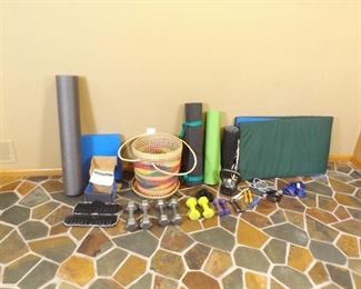 Lot of Yoga and Exercise Equipment
