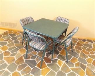 Folding Card Table and 4 Padded Chairs
