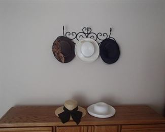 hat rack with hats