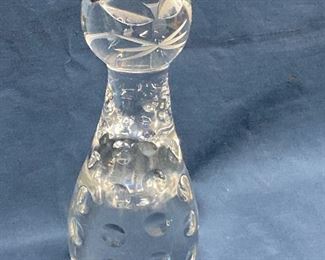 Alt-view: VTG Spoke cat crystal paperweight ONLY ==> $25