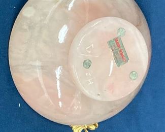 Alt-view: VTG Pink Alabastar ashtray from ITALY  0nly ===>  $23