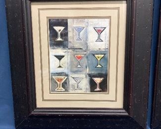 Framed Wall Art - Martini Glasses