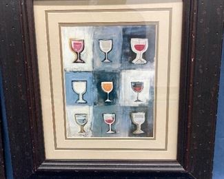 Framed Wall Art - Wine Glasses