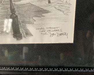 Alt-view: Framed pencil sketch of New Orleans ==> $25