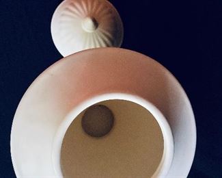 Alt-View: White bone porcelain urn with Lid ===> $35