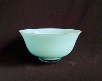 Glass “Tiffany blue” bowl ==> $25