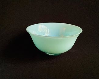 Alt-View: Glass “Tiffany blue” bowl ==> $25