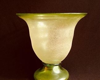 Bombay Green glass vase ===> $25