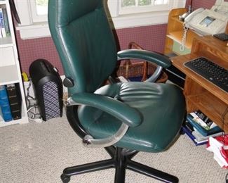 Green leather/pleather office chair