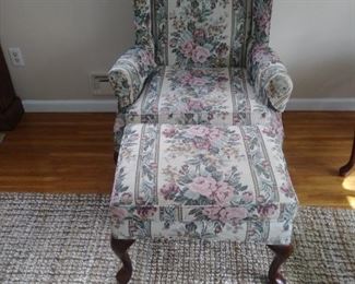 Queen and chair with matching ottoman
