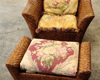 Rattan Chair & Ottoman