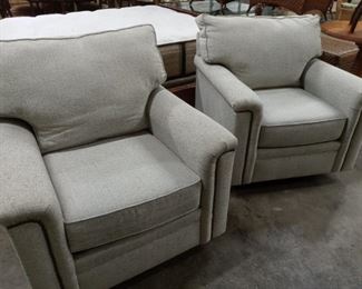 Pair Grey Swivel Chairs