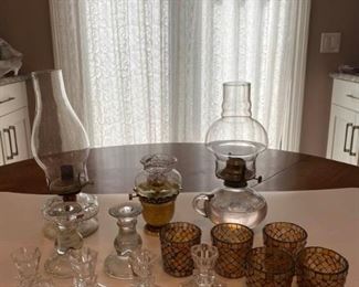 Oil Lamps and Candle Holders