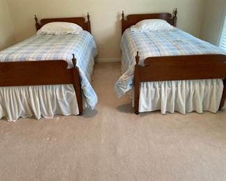 Pair of Wood Twin Beds