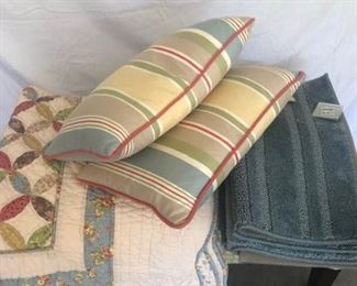 Quilt, Rugs, and Pillows