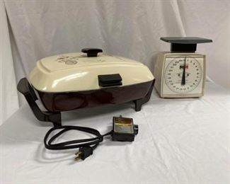 West Bend Electric Skillet and Hanson Scale