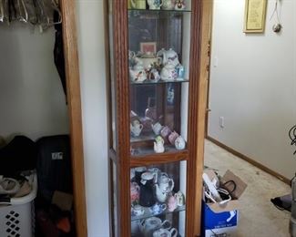 Tall China cabinet with lights