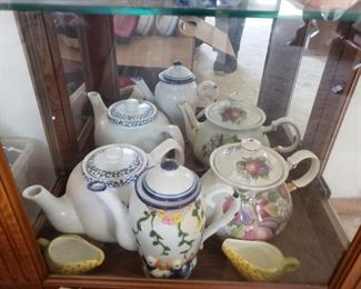A few of the many tea pot collection