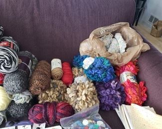 Huge amount of yarns, and all the knitting supplies that go with it