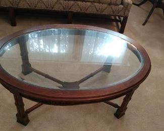 Glasstop coffee table