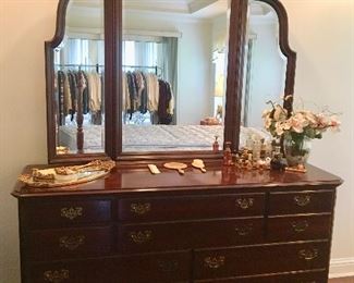 Ethan Allen Dresser and Mirror 