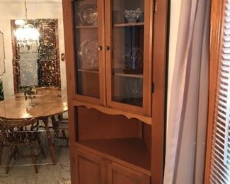 $120.00 MINUS 50% = $60.00 FINAL - Tall Corner Display cabinet with Storage cabinets on bottom