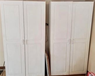 2 storage cabinets $50 ea
Height 72”,  Width 36, Depth 16