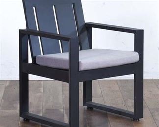 Contemporary Black Patio Armchair W Cushion