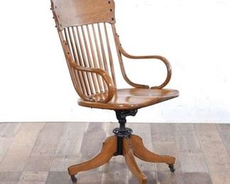 Antique Bentwood Teacher'S Swivel Chair 