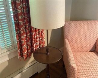 Mahogany lamp table 14"diameter x 53"h 