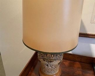 Staffordshire pottery based lamp  19"h