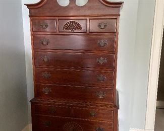 Chippendale highboy dresser $220.  37.5"w x 21"d x 79"h