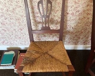 Chippendale  back rush chairs three available $40 each