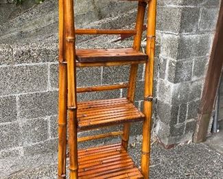 Bamboo display ladder $140
