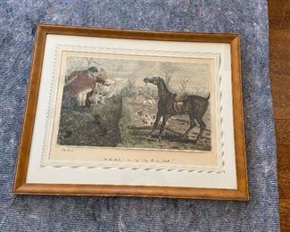 Mr. Jorrocks (Loy) "Come help! I say. You ugly brute!" by John Leech, British 1817-1864. $480