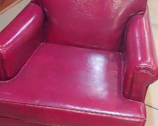 Leather-like red chair also in great shape