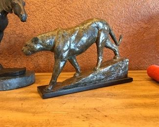 SCARCE DAN OSTERMILLER MOMBO PRINCESS  STUDY BRONZE MOUNTAIN LION/COUGAR CAT.