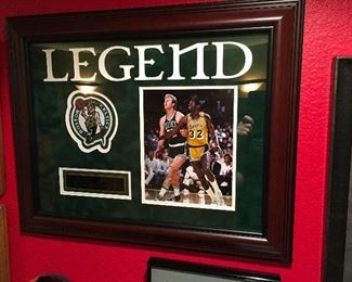 Legend Larry Bird & Magic Johnson signed Photograph.
