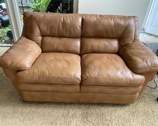 Genuine leather love seat