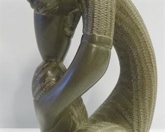 Statuette Of A Man, Variant Of The Thinker, 9.75" High