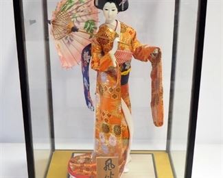 Geisha Girl Figurine, 17" Tall, On Base, In Display Box