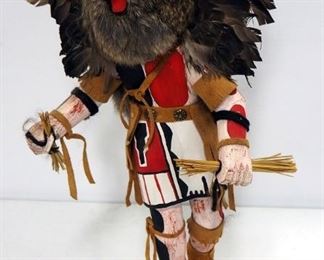 J Creek Owl Kachina, 17" High, Marked Eagle Dancer On Bottom