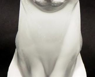 Lalique Crystal Sitting Cat Figurine, 8.25" High