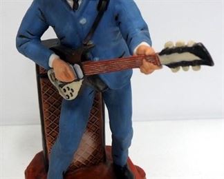 Musical John Lennon Ceramic Decanter By Gary Schildt, 16" High, Plays "I Want To Hold Your Hand"