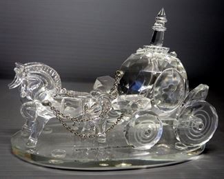 Shannon Crystal Handmade Crystal Horse And Carriage, 4" High