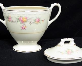 Homer Laughlin Georgian Eggshell Dish Set, Includes Dinner And Dessert Plates, Bowls, Platter, Serving Bowl, Cups, Sugar Bowl And More, Approx 43 Pcs