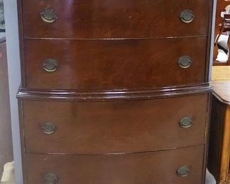 Mallary Bedroom Furnishings Antique 5-Drawer Chest Of Drawers With Brass Pulls, 55.75" H x 37.5" Wide x 22" D